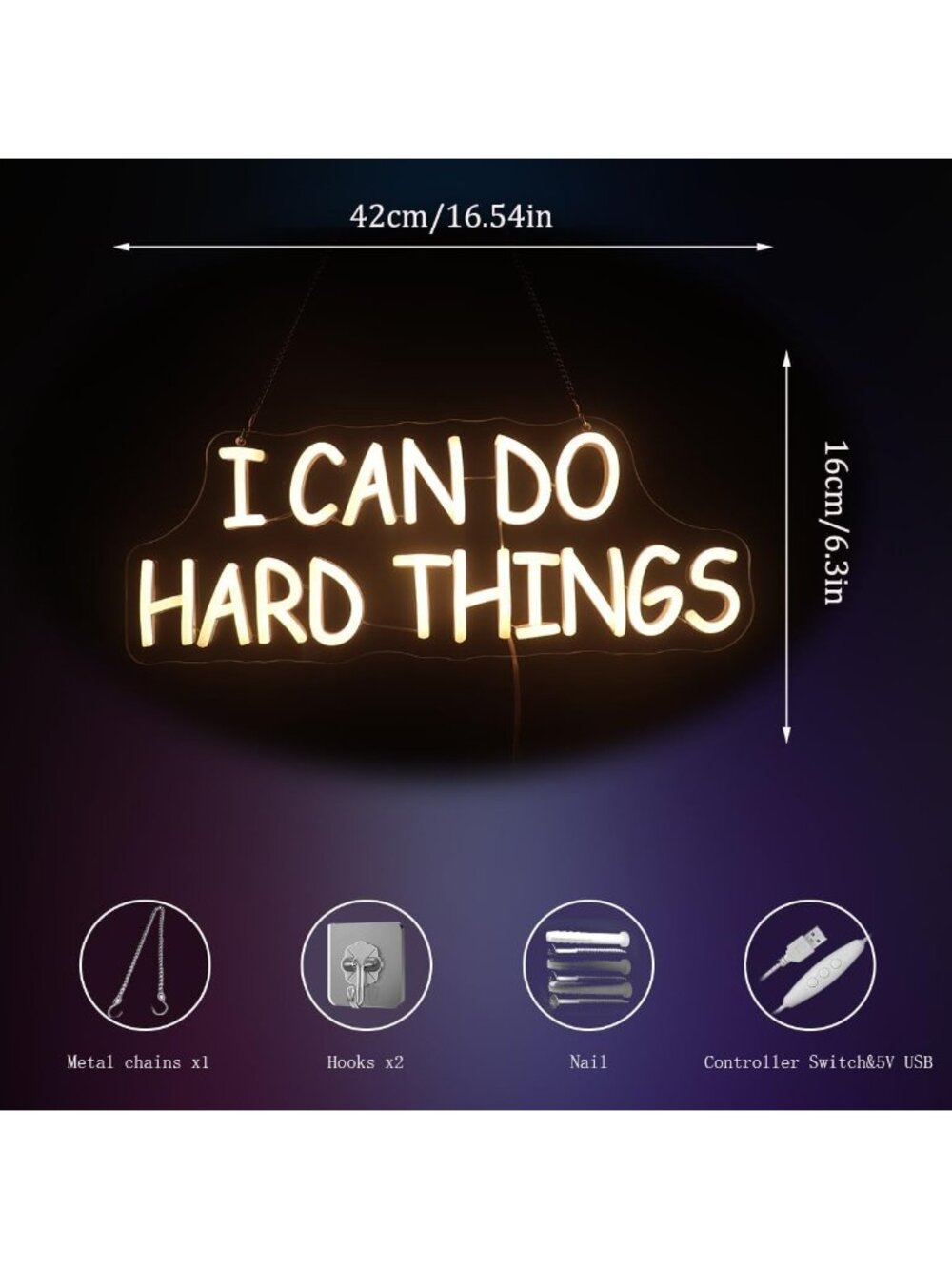 LED Neon Wall Sign - Inspirational Quotes Decor for Kids' Room & Playroom - Picture 2 of 8